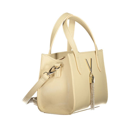 Mario Valentino Beige Polyethylene Women Handbag with adjustable shoulder strap and chic design