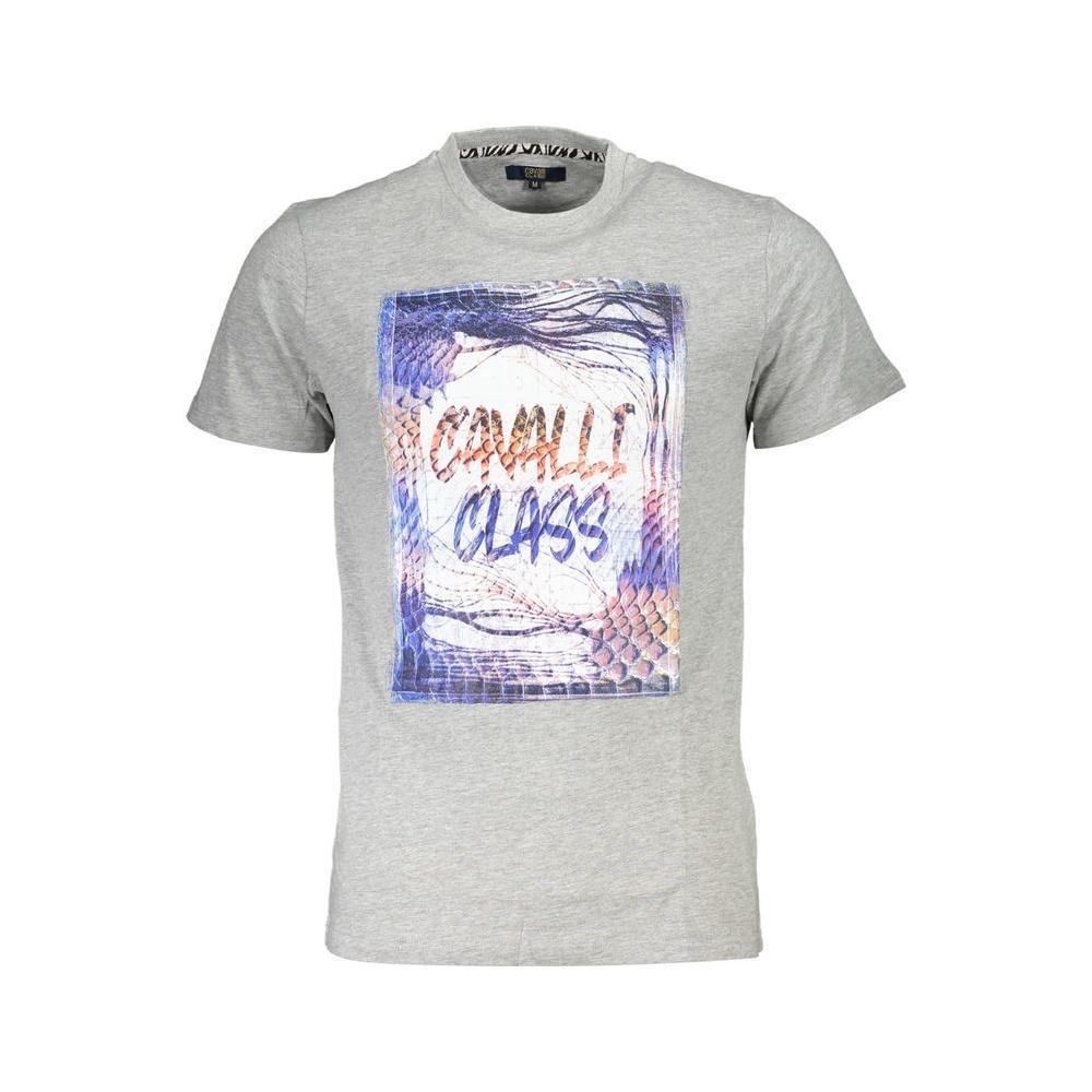 Cavalli Class Brown Cotton Men T-Shirt CA-37160-M