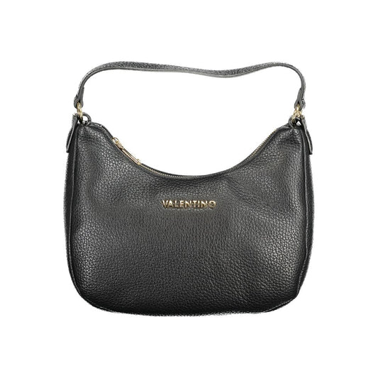 Mario Valentino Black Polyethylene Women Handbag with one-handle and adjustable strap, perfect for organizing essentials in style.