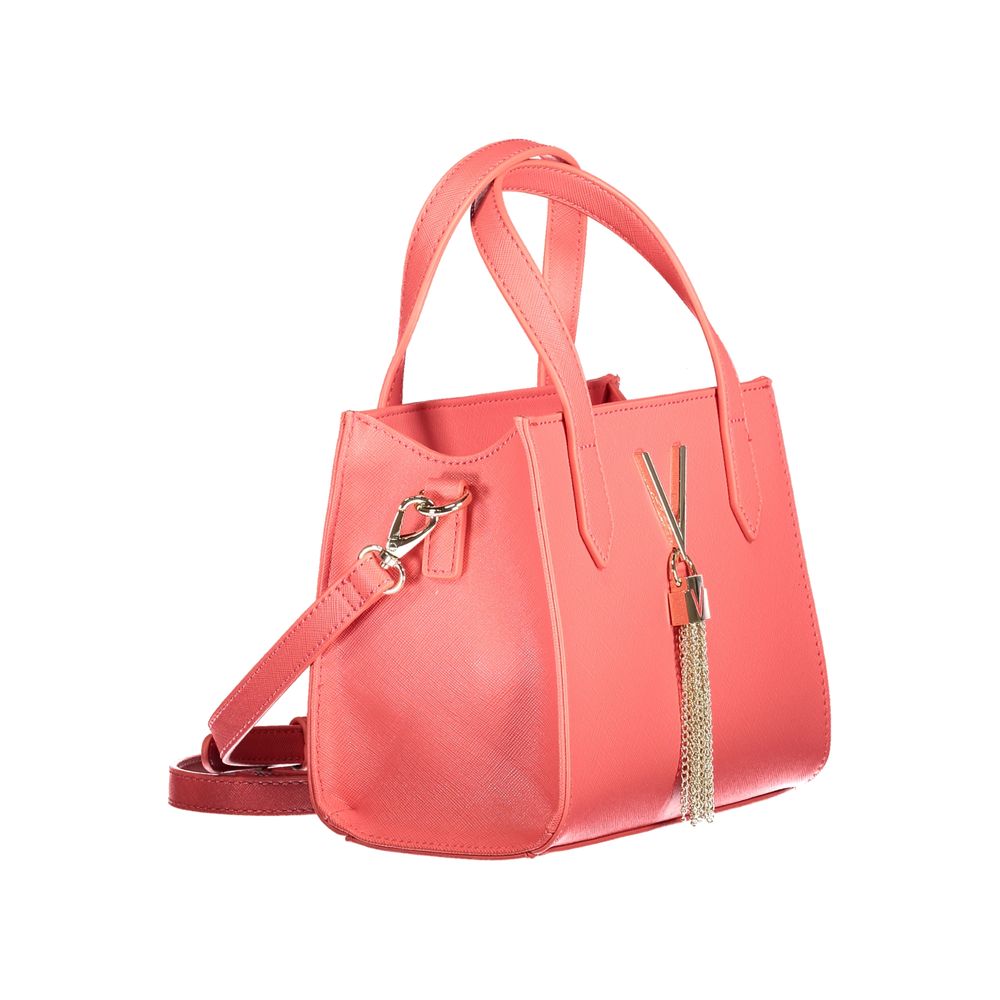 Mario Valentino Pink Polyethylene Women Handbag with double handles and adjustable strap