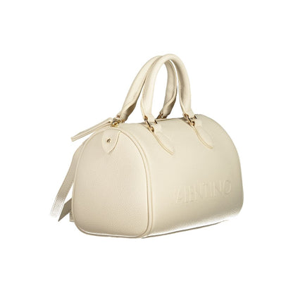 Mario Valentino Beige Polyethylene Women Handbag with handles and adjustable strap.