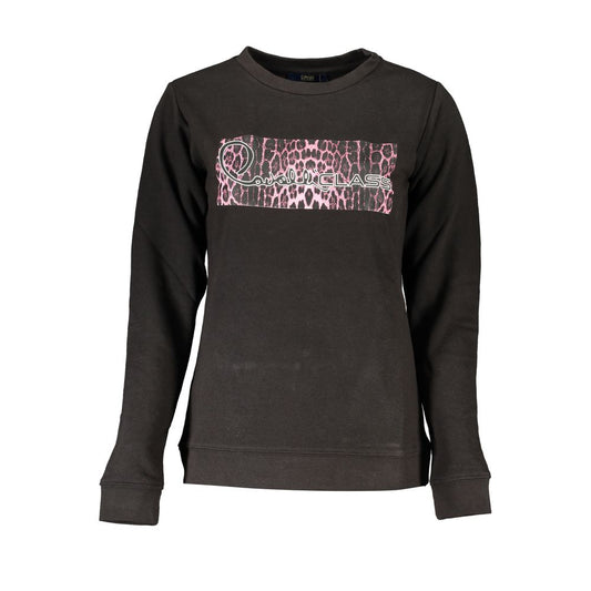 Cavalli Class Black Cotton Sweater CA-26715-XS