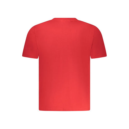 Back view of North Sails "Red Cotton Men T-Shirt" displaying vibrant color and classic crew neck design.