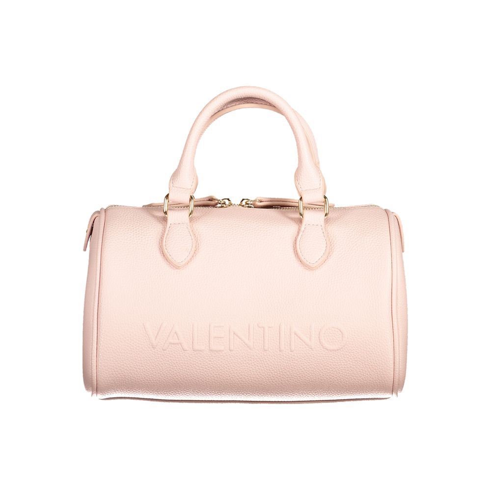 Mario Valentino Pink Polyethylene Women Handbag with handles and shoulder strap, eco-friendly luxury fashion accessory.