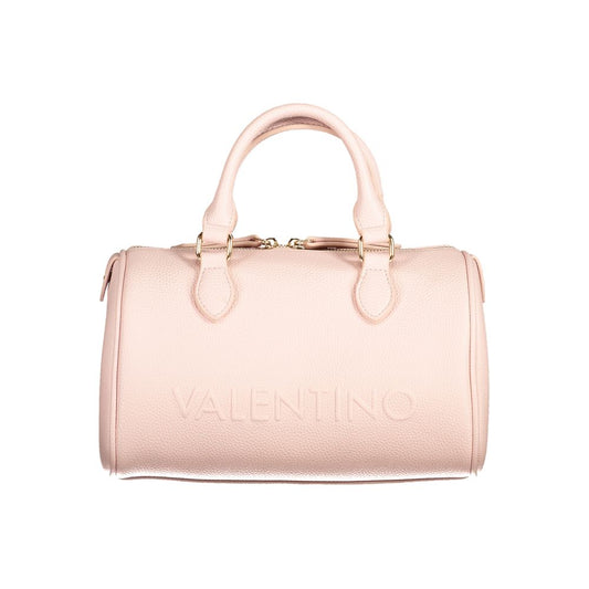 Mario Valentino Pink Polyethylene Women Handbag with handles and shoulder strap, eco-friendly luxury fashion accessory.