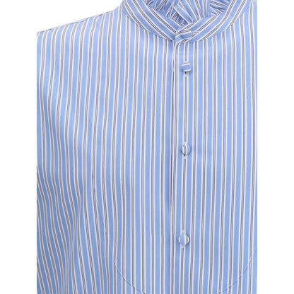 Valentino Light Blue Cotton Pattern Shirt