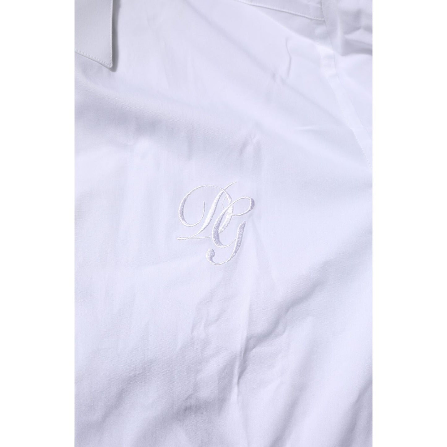 Dolce & Gabbana White Cotton GOLD Long Sleeves Formal Shirt