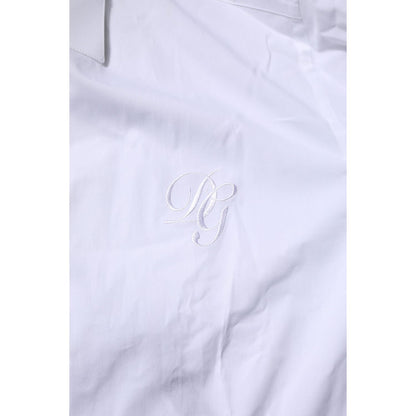 Dolce & Gabbana White Cotton GOLD Long Sleeves Formal Shirt