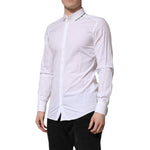 Dolce & Gabbana White Cotton GOLD Long Sleeves Formal Shirt TSH906854-39