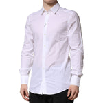 Dolce & Gabbana White Cotton GOLD Long Sleeves Formal Shirt TSH906860-37
