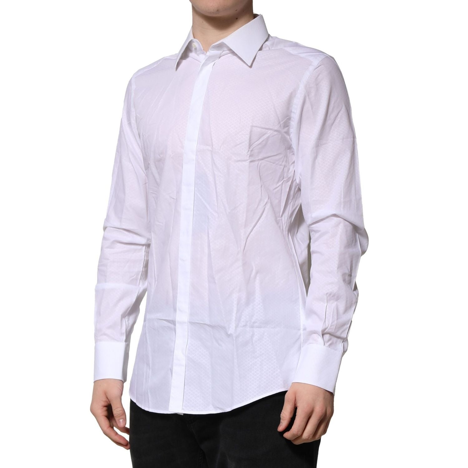 Dolce & Gabbana White MARTINI Long Sleeve Dress Formal Shirt
