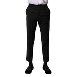 Dolce & Gabbana Black Wool Formal Men Cropped Pants