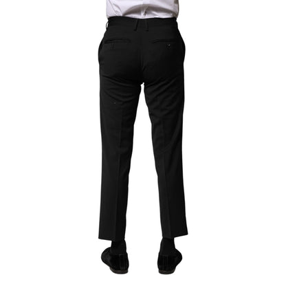 Dolce & Gabbana Black Wool Formal Men Cropped Pants