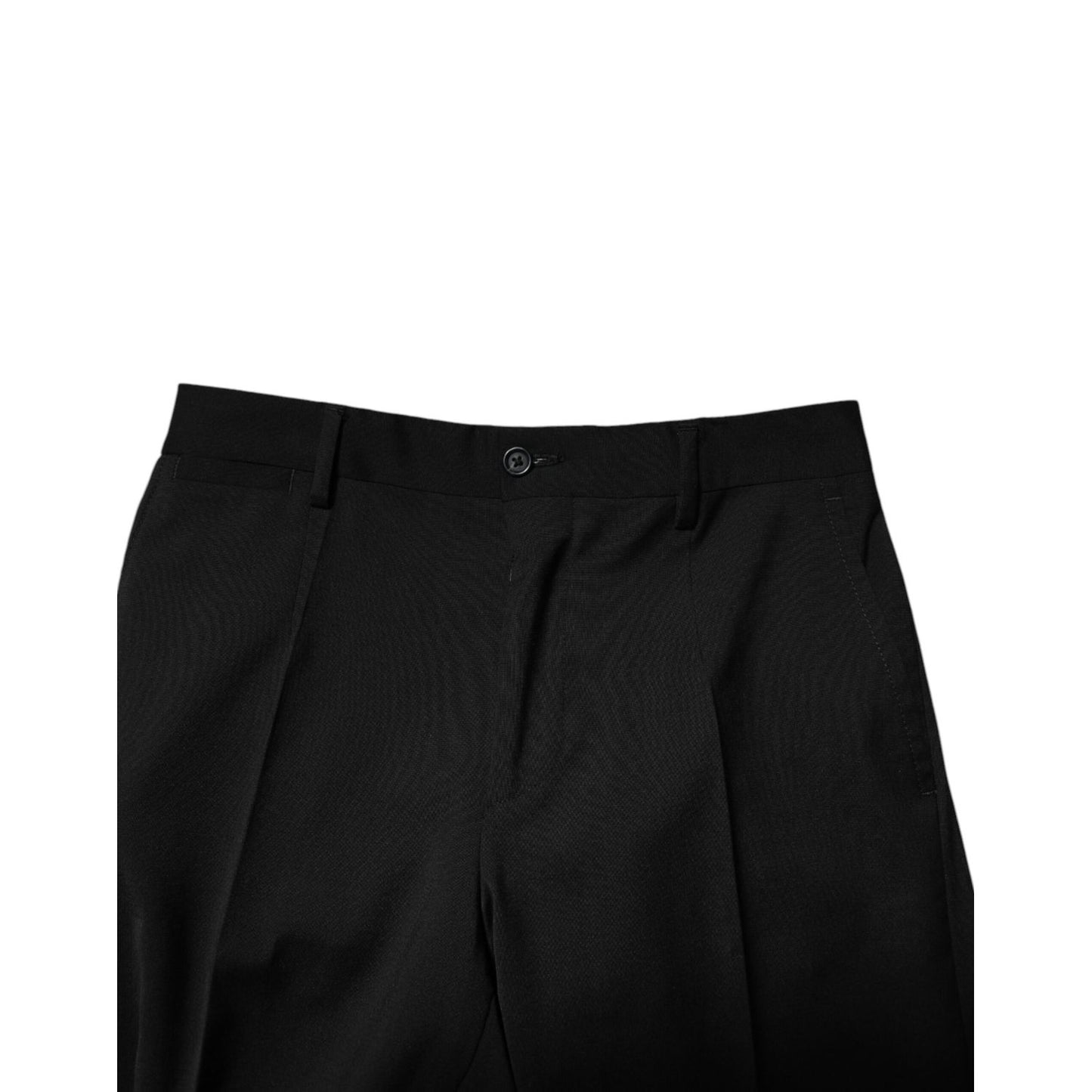 Dolce & Gabbana Black Wool Formal Men Cropped Pants