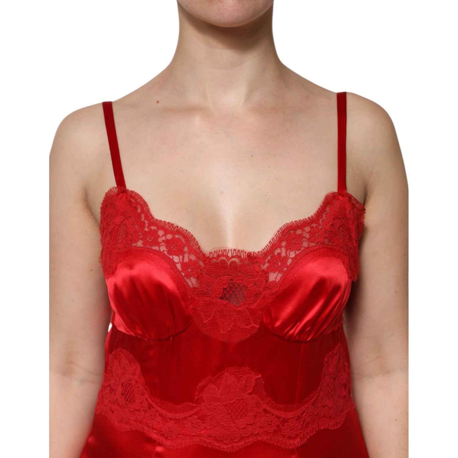 Dolce & Gabbana Red Silk Sleeveless Maxi Long Dress