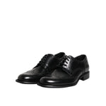 Dolce & Gabbana Black Leather Derby Wingtip Formal Shoes MV7256-41