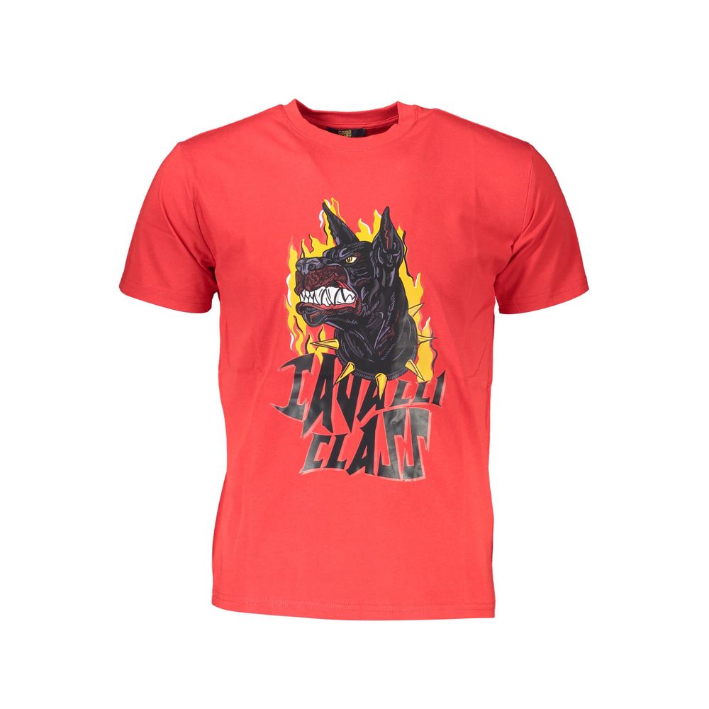 Cavalli Class Red Cotton T-Shirt