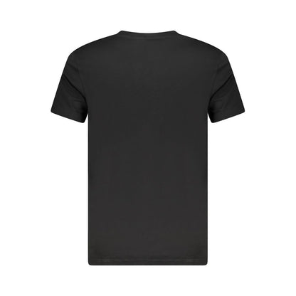 Cavalli Class Black Cotton Men T-Shirt rear view showcasing the short sleeve design and premium fabric quality for fashion lovers.