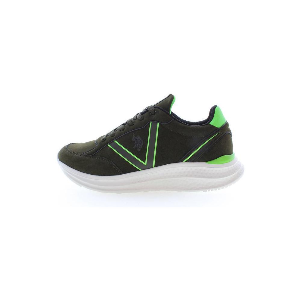 U.S. POLO ASSN. Green Polyester Men Sneaker
