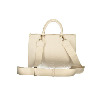 Mario Valentino Beige Polyethylene Women Handbag with adjustable straps and elegant handles