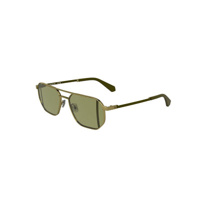 Calvin Klein Gold Metal Men Sunglass with square green lenses and sleek frame.