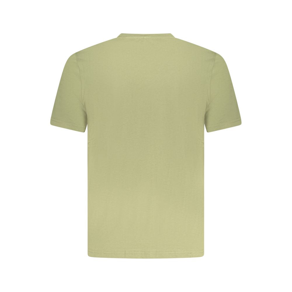 K-WAY Green Cotton T-Shirt with short sleeves, crew neck, pocket, and logo application.