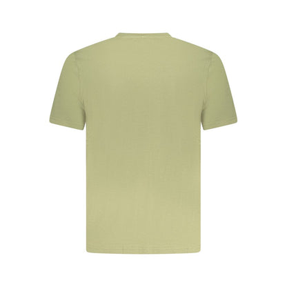 K-WAY Green Cotton T-Shirt with short sleeves, crew neck, pocket, and logo application.