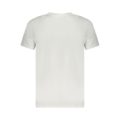 Back view of Cavalli Class White Cotton Men T-Shirt showcasing its elegant design and luxurious craftsmanship.