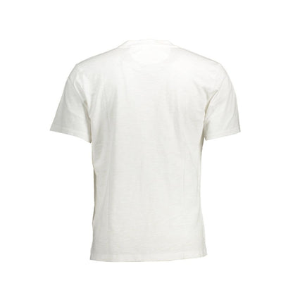 Back view of La Martina White Cotton Men T-Shirt showing short sleeves and regular fit design.