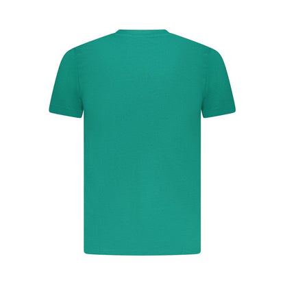 Cavalli Class Green Cotton Men T-Shirt, back view showcasing vibrant color and soft fabric ideal for stylish comfort.