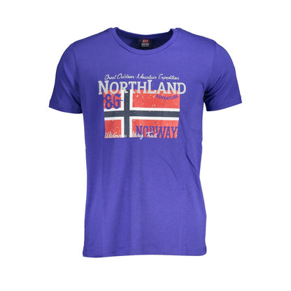 Norway 1963 Blue Cotton Men T-Shirt with iconic logo design, crew neck, and short sleeves, ideal for urban streetwear enthusiasts.