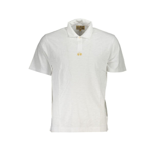 La Martina White Cotton Polo Shirt