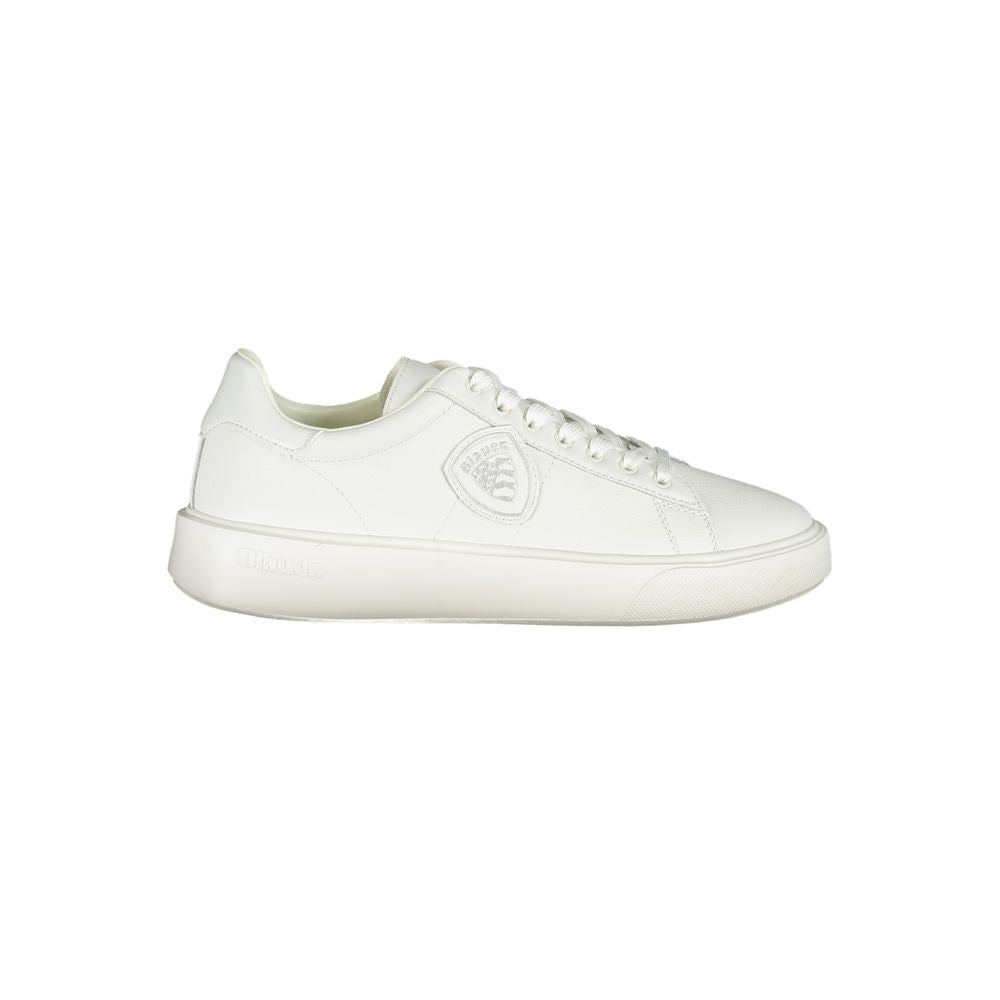 Blauer White Polyester Sneaker