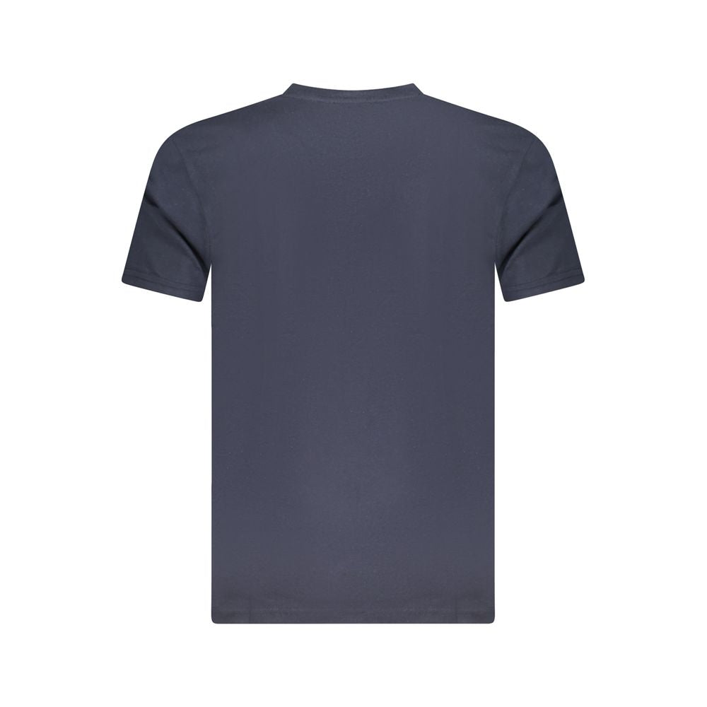 Alt Tag: Back view of Cavalli Class Blue Cotton Men T-Shirt showcasing premium fabric and stylish design.