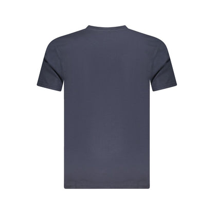 Alt Tag: Back view of Cavalli Class Blue Cotton Men T-Shirt showcasing premium fabric and stylish design.
