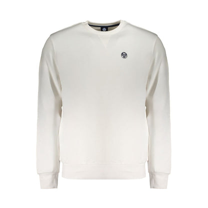 North Sails White Cotton Men Sweater with crew neck and logo