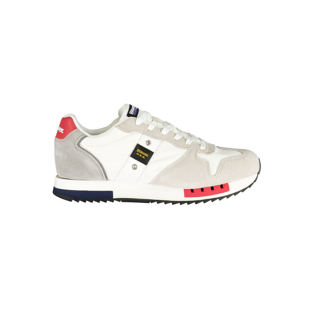 Blauer White Polyethylene Men Sneaker with bold contrasting details and removable footbed for comfort.