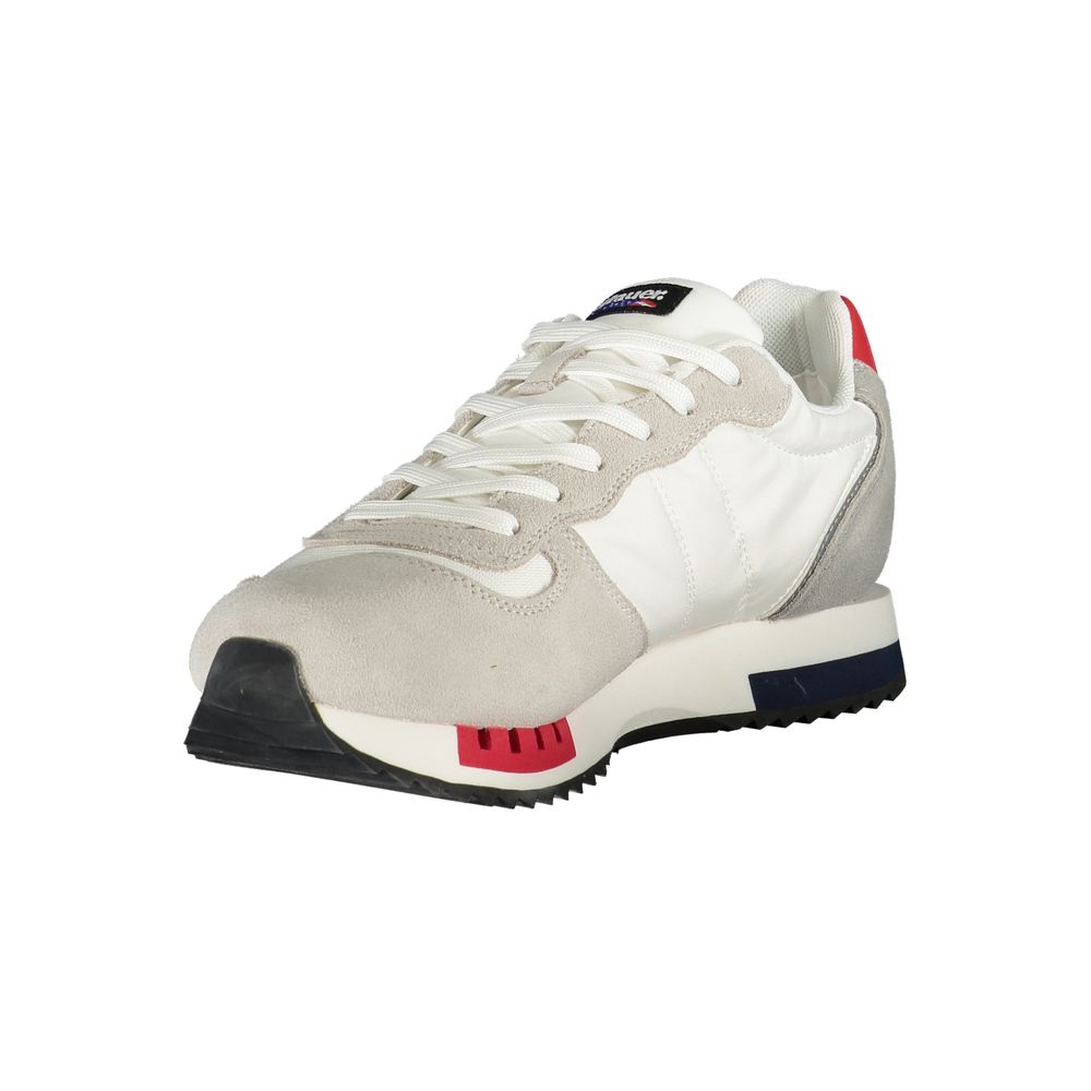 Blauer White Polyethylene Men Sneaker with contrasting details and removable footbed, designed for modern style and comfort.