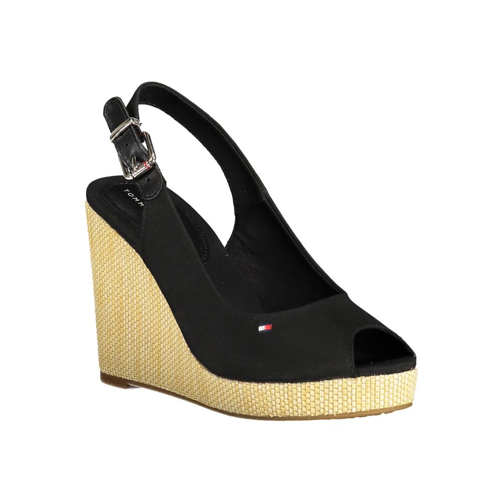 Tommy Hilfiger Black Cotton Sandal