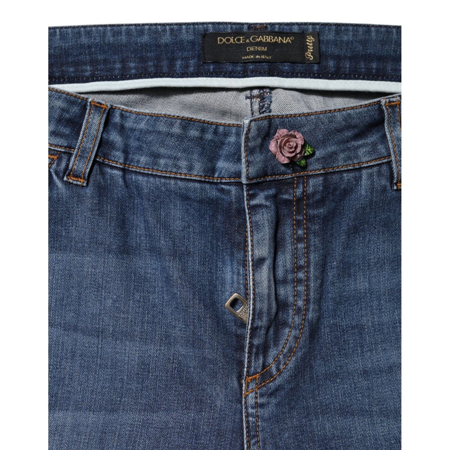 Dolce & Gabbana Blue Low Waist Cotton Skinny Denim Jeans