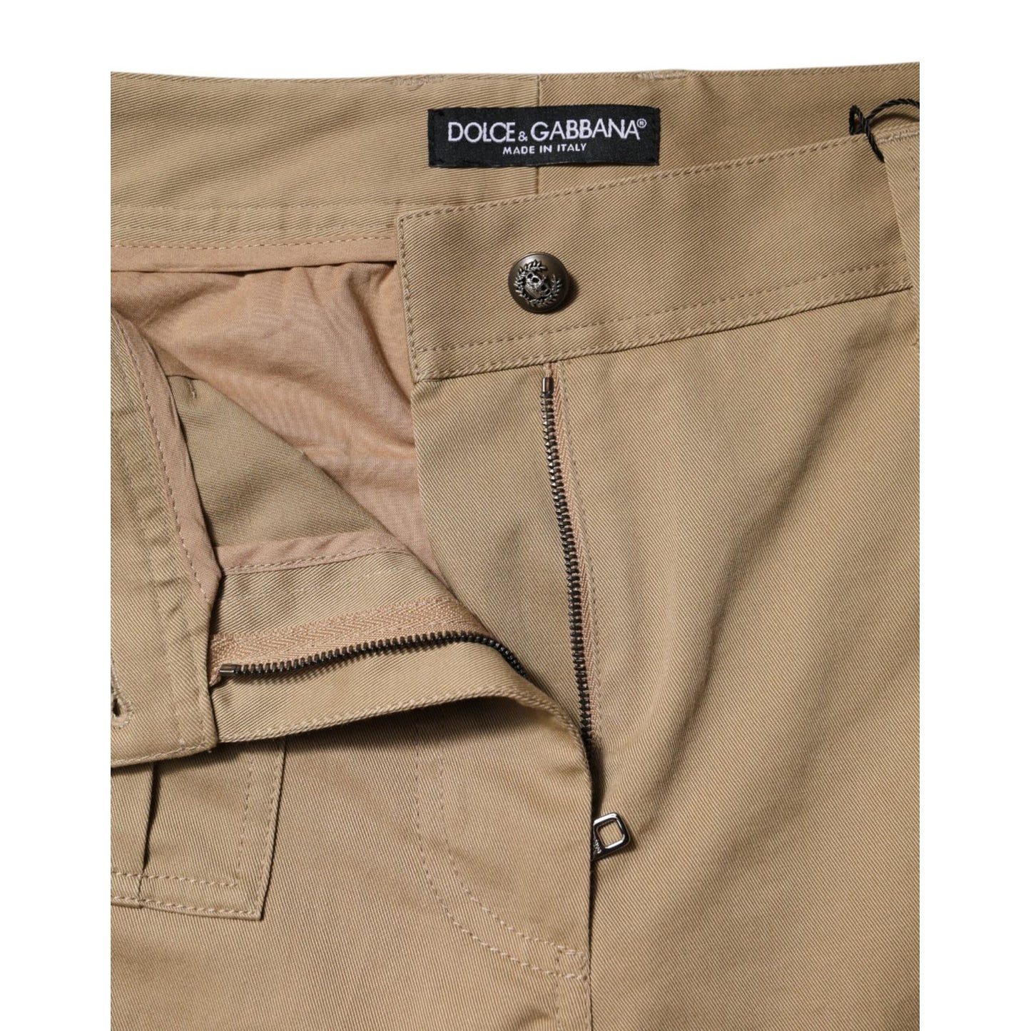 Dolce & Gabbana Brown Cotton Cargo Tapered Pants