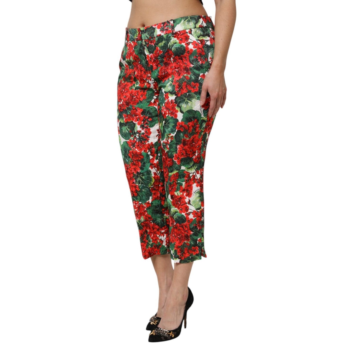 Dolce & Gabbana Multicolor Floral Print Cropped Pants PAN76510-44