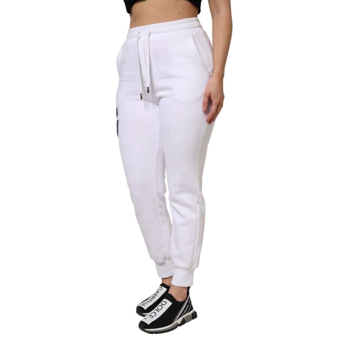 Dolce & Gabbana White Cotton Stretch Jogger Sweatpants Pants