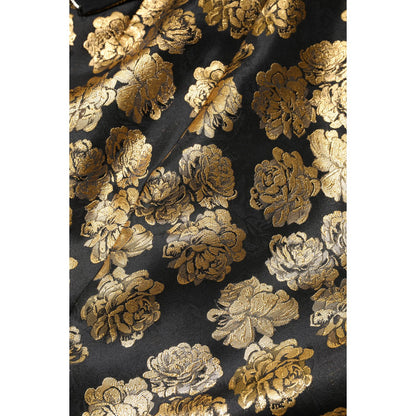 Dolce & Gabbana Black Gold Floral Print Jacquard Mini Skirt