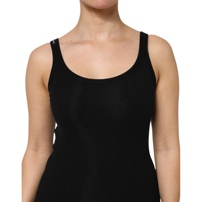 Dolce & Gabbana Black Cotton Stretch Sleeveless Women Tank Top