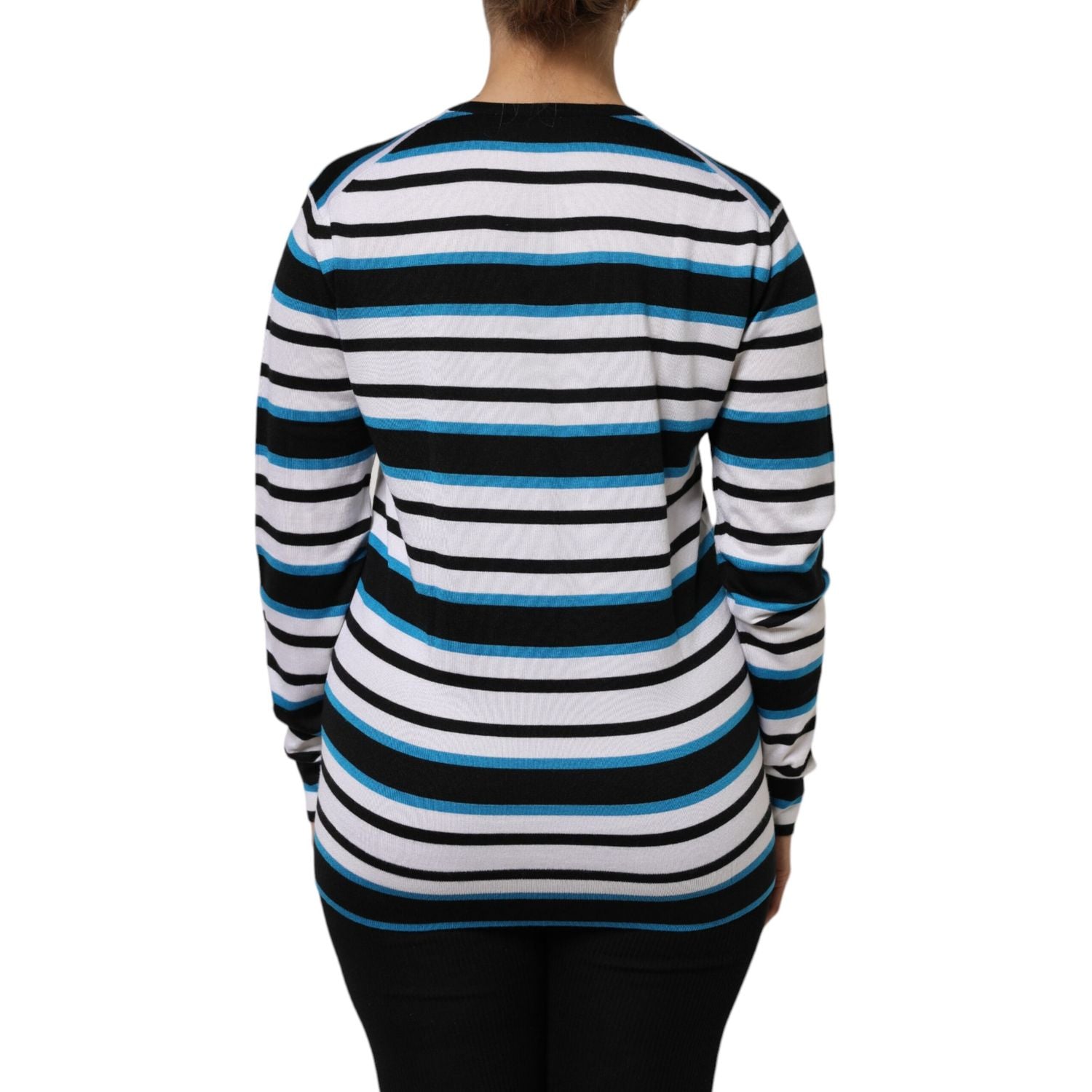 Dolce & Gabbana Multicolor Stripes Long Sleeves V-neck Top