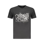 Cavalli Class Black Cotton Men T-Shirt CA-36709-M