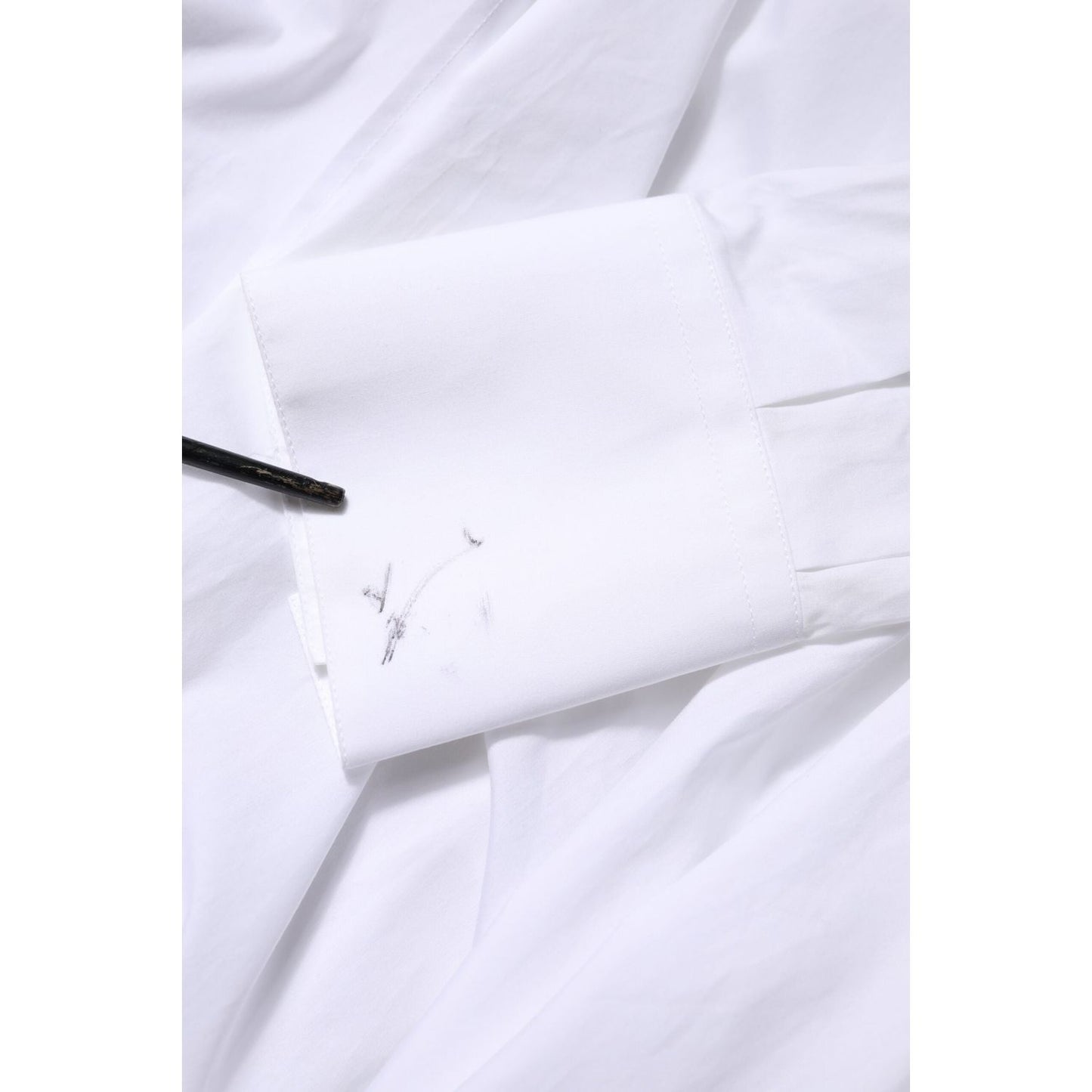 Dolce & Gabbana White Cotton Collared Shirt Long Sleeve Top