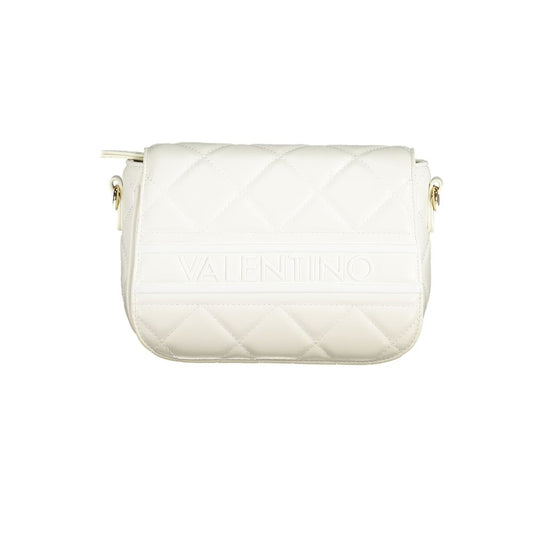 Mario Valentino White Polyethylene Women Handbag with quilted design and adjustable strap, perfect blend of fashion and functionality