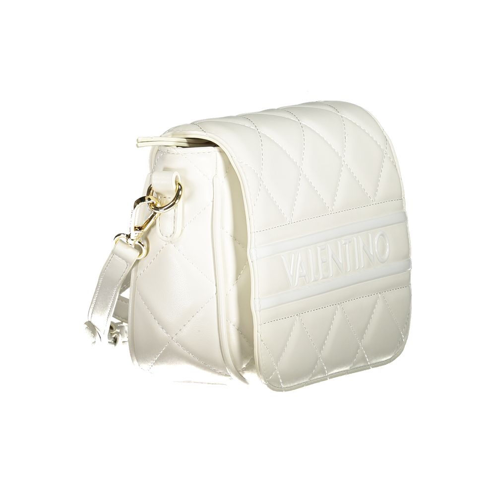 Mario Valentino White Polyethylene Women Handbag with quilted design and adjustable strap, showcasing elegance and versatility.